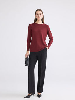 Bisiklet Yaka Ta?l? Kad?n Triko Kazak