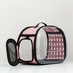 Переноска для животных прозрачная, 42*32*28 см, розовая - Пижон фото 4