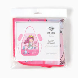 Набор детский для творчества Этель Mermaid фартук 49 х 39 см и нарукавники  фото 11