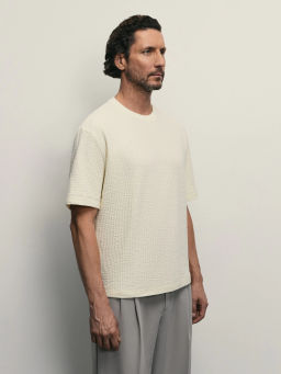 Футболка из фактурного хлопка / Zarina  фото 4