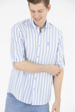U. S. Polo Assn / Мужская синяя рубашка с длинным рукавом - U.s. polo assn фото 11