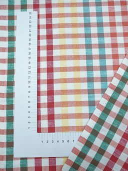Холст полотенечный Цветная клетка цв.красный/зеленый/бирюзовый, ш.0.5м, лен-30%, хл-70% - Купава фото 2