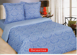 Постельное белье - Поплин Deluxe Византия аква Евро