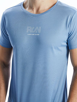 Bisiklet Yaka K?sa Kollu Bask?l? Erkek Ti??rt