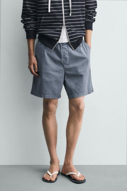 BERMUDA TWILL RELAXED FIT / Azul claro
