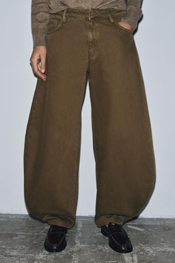 ZW COLLECTION BALLOON MID-WAIST JEANS - Zara фото 4