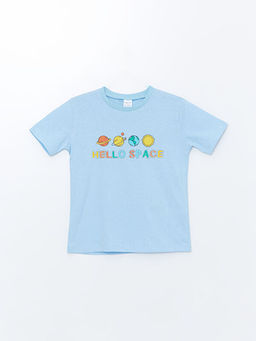 Bisiklet Yaka Uzun Kollu Bask?l? Erkek Bebek Ti??rt