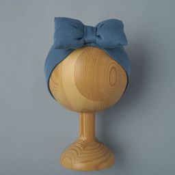 38343 Повязка на голову Petit Bebe "Бант" (интерлок+рибана) Цв.: индиго