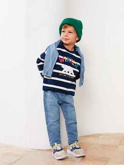 Beli Lastikli Erkek Bebek Jean Pantolon