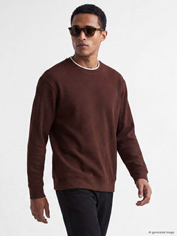 Bisiklet Yaka Fitilli Erkek Sweatshirt