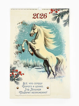 Календарь 2026 перекидной на ригеле А3 «Винтаж»