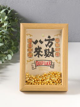 Сувенир панно в раме "Золотые слитки - Пожелание удачи" 3х12,3х17,2 см