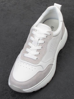 03-YC527-2 WHITE/GRAY Кроссовки женские (натуральная кожа)