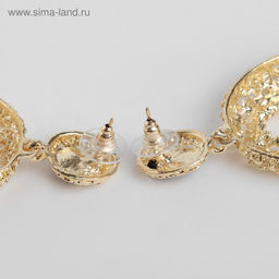 Серьги ассорти «Море», овал, чёрные в золоте