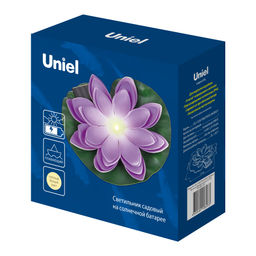 USL-S-828/PT060 PURPLE WATERLILY Садовый светильник на солнечной батарее Фиолетовая кувшинка. Плавающий. 1 светодиода. Теплый белый свет. 1*ААA Ni-Mh аккумулятор в/к. IP44. TM Uniel - Volpe фото 9