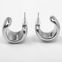 Серьги пластик Круг муза, цвет серебро - Qf фото 4