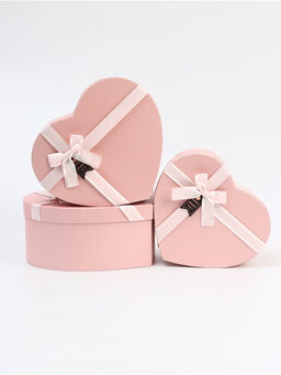Набор подарочных коробок сердце 3 в 1, нежно-розовый, 31?27?13.3; 28?25?11.7; 26?23?10.3 см