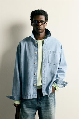 CAMISA DENIM BOXY FIT / Azul medio - Zara фото 2