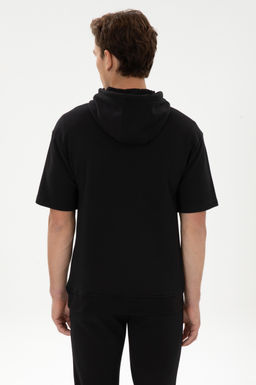 Erkek Comfort Fit Kap__onlu K_sa Kollu Siyah Sweatshirt - U.s. polo assn фото 5