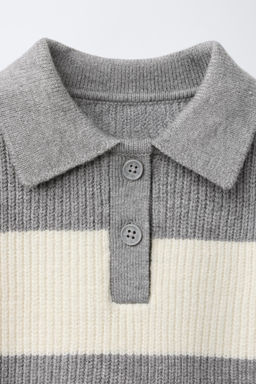 STRIPED KNIT POLO SWEATER - Zara фото 3