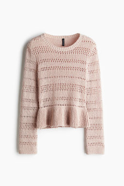 Jersey en punto pointelle con peplum