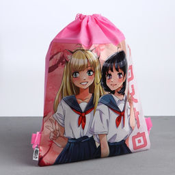 Сумка для обуви Школьницы, полиэстер, размер 41х31 см