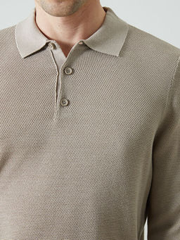 Polo Yaka Uzun Kollu Erkek Triko Kazak