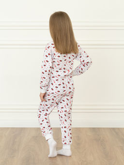 Пижама детская белая принт божьи коровки