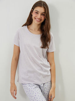 Bisiklet Yaka Bask?l? Kad?n Pijama Tak?m?