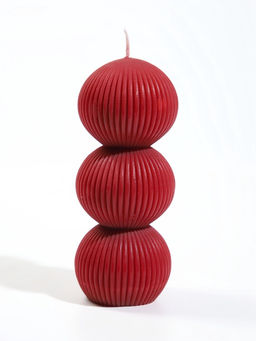 Свеча интерьерная «Шёлковые линии», 4×4×12.3 см, 150 г, 13 ч, красный