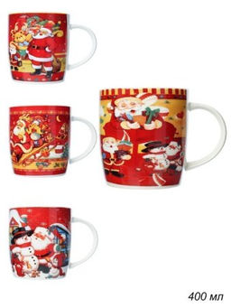 Цена за 6 шт. Кружка новогодняя 400 мл / Q151/FD602 /уп 12/72/2 сорт/ - Галеонтрейд фото 2