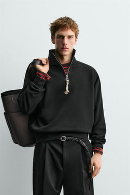 SUDADERA CUELLO CREMALLERA CINTA AARON LEVINE X ZARA / Negro  фото 2