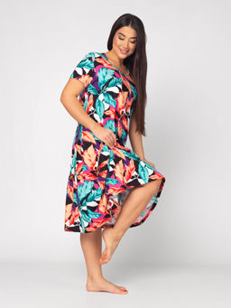 Платье женское кулирка "АГНИЯ" ЛИСТЬЯ