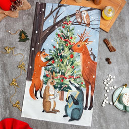 Новогоднее полотенце Этель New year forest 40х73см, 100% хл, саржа 190 гр/м2