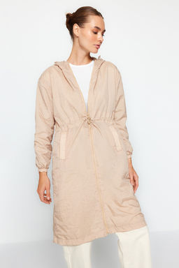 Bej Oversize Kapusonlu Su Itici Yagmurluk TWOAW24MO00280 - Trendyolmilla фото 4