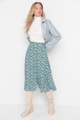 TRENDYOLMILLA Siyah Y?rtmac Detayl? Cicek Desenli Viskon Kumasl? Midi Dokuma Etek TWOSS20ET0230 фото 16