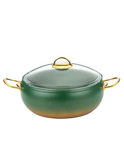 Набор посуды с АПП из 9 (5/4) предметов, крышки стеклянные, цвет: оливковый/золотой, арт. 1000-OLV/G