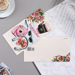 Цена за 10 шт. Конверт для денег Поздравляем! наушники, 18,5х8,5 см - Simaland фото 2