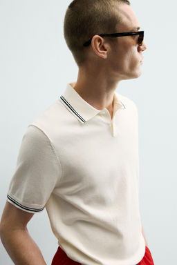 POLO PUNTO REGULAR FIT CONTRASTE / Blanco - Zara фото 6