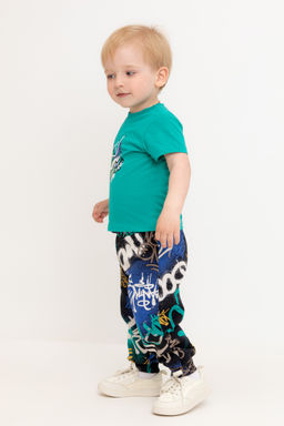 КР 400764/черный,яркое граффити к526 брюки д/мал яс - Crockid фото 5