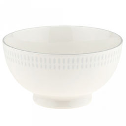 Облако Салатник фарфоровый 600мл, д14см, h7,5см, на ножке, рельефный декор - голубой, отводка, белый (Китай)