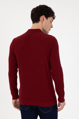 Erkek Regular Fit Yar_m Fermuarl_ Bordo Basic Kazak - U.s. polo assn фото 5
