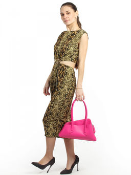 LACCOMA сумка АЛ3003-фуксия натуральная кожа хлопок  фото 3