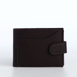 Портмоне мужское на кнопке, отдел для карт, монет, коричневое