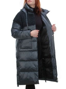 Y21636 GRAY/BLUE Пальто женское зимнее MEIYEE (200 гр. холлофайбера) - Фабричный китай фото 6