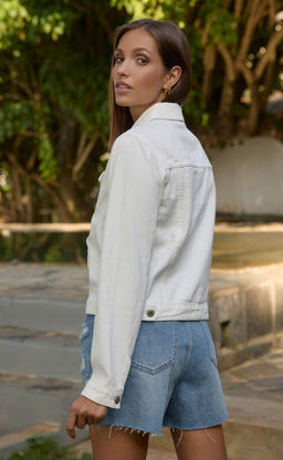 Куртка джинсовая женская P312-1221 белая - Primm фото 8