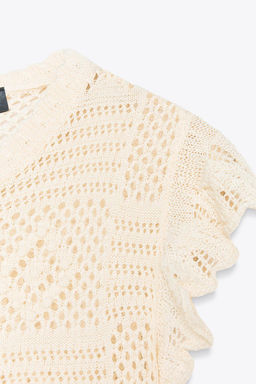POINTELLE KNIT CARDIGAN WITH RUFFLES - Zara фото 6