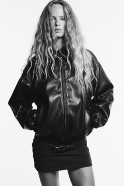 FAUX LEATHER BOMBER JACKET - Zara фото 3