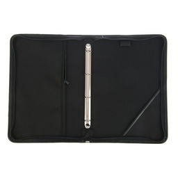 Папка деловая Calligrata «Лайт», искусственная кожа, для бумаг, для офиса, с кольцевым механизмом 4, 360×260×30 мм, чёрная