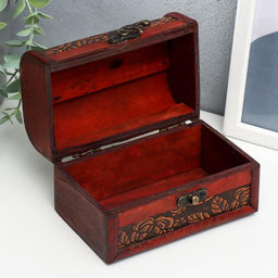 Шкатулка для украшений «Сундучок. Цветочный узор», дерево, 10×15×10.5 см